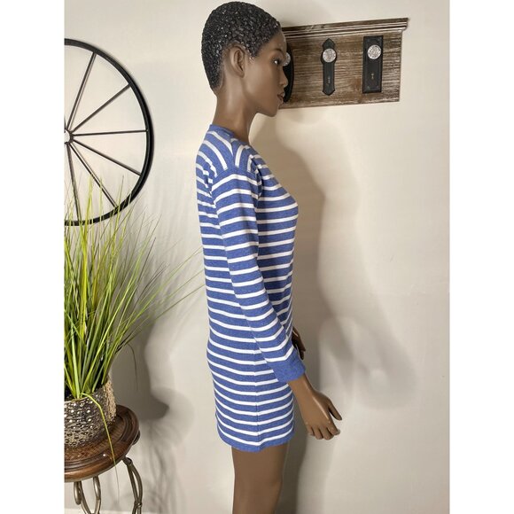 VINEYARD VINES Girl's Blue & White Striped Crewneck Mini Dress L - Picture 4 of 9